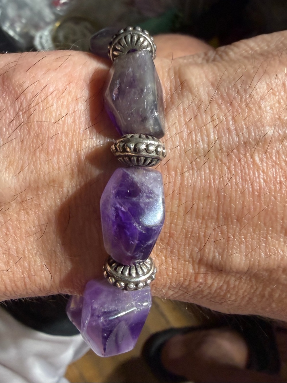 Vintage Silver Tone Brighton Cambridge Amethyst Toggle Bracelet